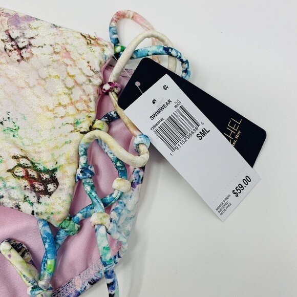 Rachel Roy Womens Small Luminous Snake-Print Lace-Up High-Waist Swim Bottom 1489 - Picture 4 of 7